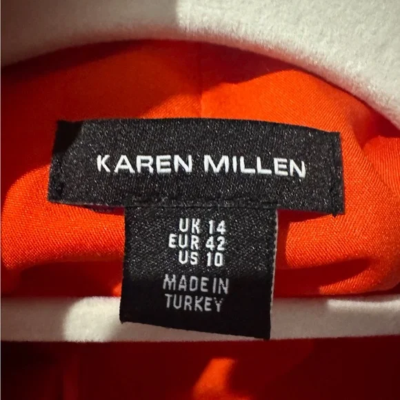 Karen Millen Red Satin Side Tie Tux Mini Dress - Picture 3 of 5